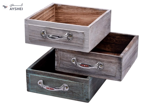Yatai Nesting Wooden Crates Decorative Craft Crates - Real Fir Wood