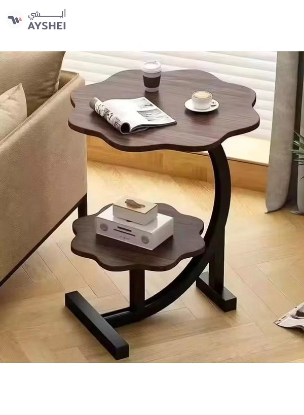 DubaiGallery Coffee Table Side Table Living Room Small Apartment Bedroom Balcony Leisure Double-layer Movable Light Luxury Sofa Side Table