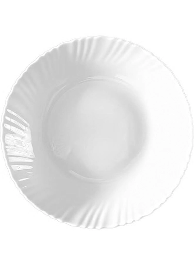 Delcasa DC3296 Opalware Flat Plate, 10.5-Inch Size, White-0