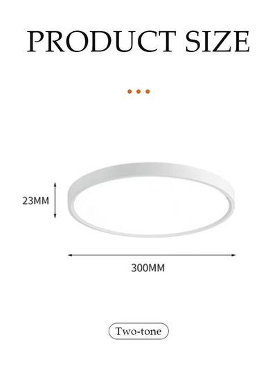 DUNISO Flush Mount LED Ceiling Light，dual color circular ceiling light, dimmable ABS eye protection ceiling light, 3000 to 6000K, suitable for living room, dining room, bedroom, kitchen, 300mm * 23mm-7
