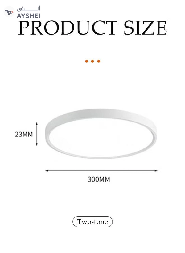 DUNISO Flush Mount LED Ceiling Light๏ผdual color circular ceiling light, dimmable ABS eye protection ceiling light, 3000 to 6000K, suitable for living room, dining room, bedroom, kitchen, 300mm * 23mm