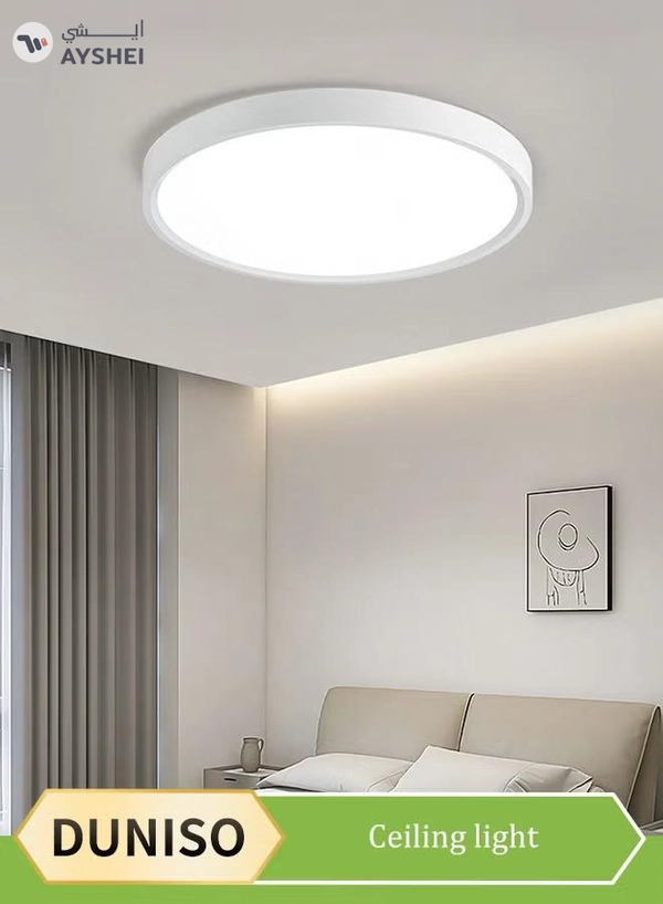 DUNISO Flush Mount LED Ceiling Light๏ผdual color circular ceiling light, dimmable ABS eye protection ceiling light, 3000 to 6000K, suitable for living room, dining room, bedroom, kitchen, 300mm * 23mm
