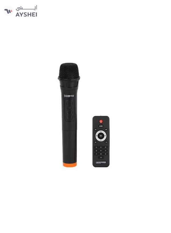 GEEPAS Rechargeable Portable Speaker- GMS11194/ RGB Light, USB Input, TF, TWS, FM Radio, VHF Microphone, Bluetooth/ 30000W PMPO Speakers Unit, with Remote Control/ Perfect for Parties, Events, Home Entertainment/ Black, 2 Years Warranty