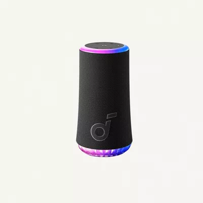 Soundcore Glow Portable Speaker With 30W 360° Sound, Synchronized Radiant Light, 18H Playback, Customizable EQ And Light Show, And IP67 Waterproof Black-0
