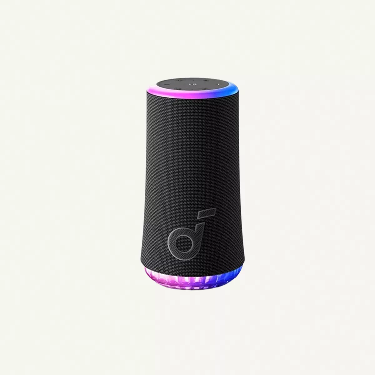 Soundcore Glow Portable Speaker With 30W 360° Sound, Synchronized Radiant Light, 18H Playback, Customizable EQ And Light Show, And IP67 Waterproof Black