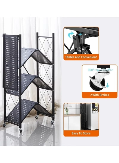 Eworld 5 Tier folding Home Entryway Furniture Shelf Multipurpose Shoe and Clothes Rack -1