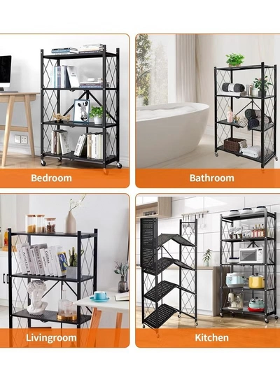 Eworld 5 Tier folding Home Entryway Furniture Shelf Multipurpose Shoe and Clothes Rack -4
