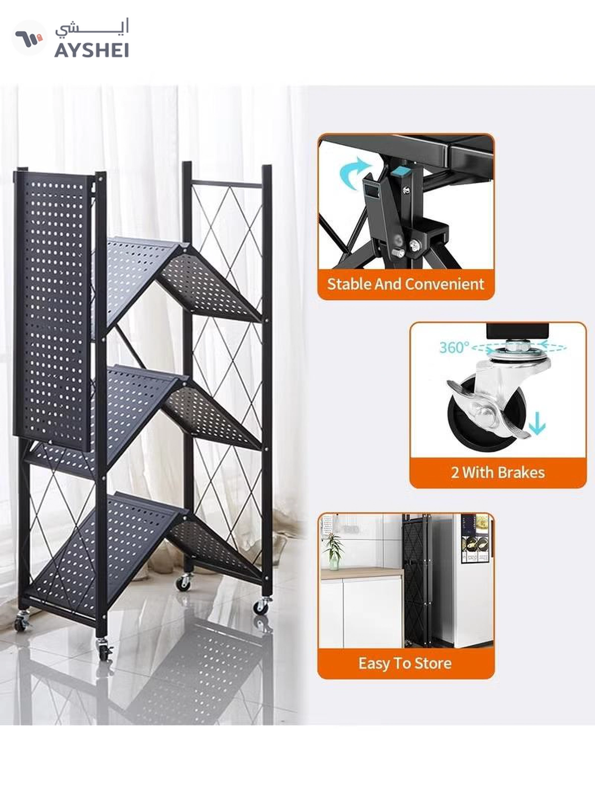 Eworld 5 Tier folding Home Entryway Furniture Shelf Multipurpose Shoe and Clothes Rack -1-1