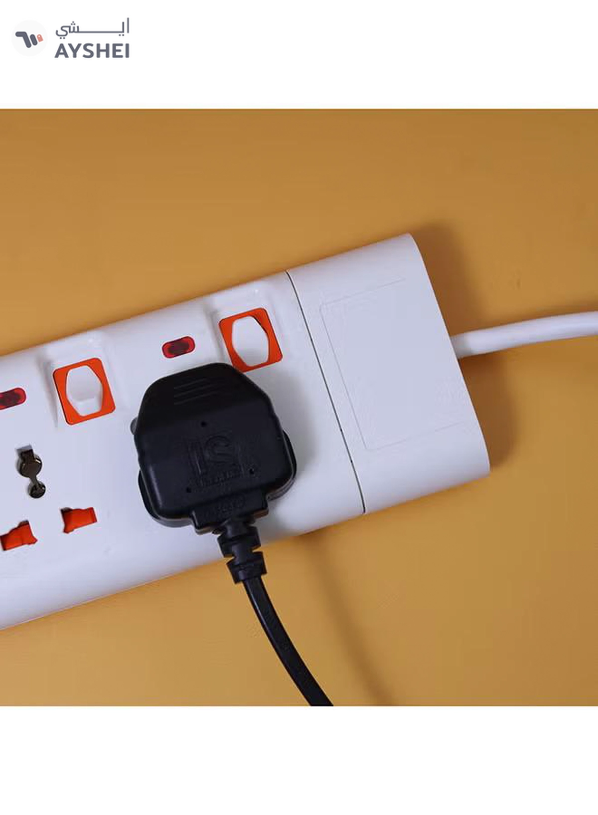 Geepas 3 Way Extension Socket with 2 USB Port - 4 Led Indicators with Power Switches | Extra Long 3m Cord, Over Current Protected | Ideal for All Electronic Devices White/Orange-2-2