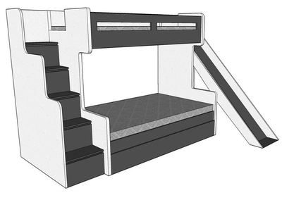 Future Bunk Bed with Slide Cabinet-1