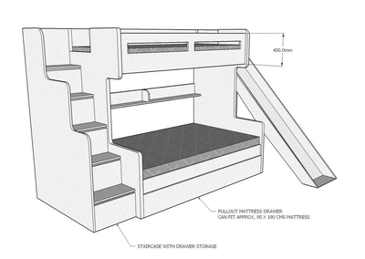 Future Bunk Bed with Slide Cabinet-4