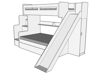 Future Bunk Bed with Slide Cabinet-2