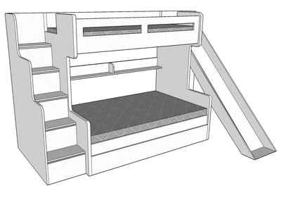 Future Bunk Bed with Slide Cabinet-0