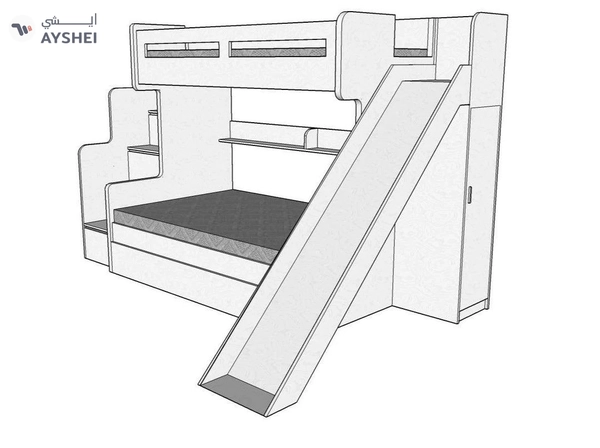 Future Bunk Bed with Slide Cabinet