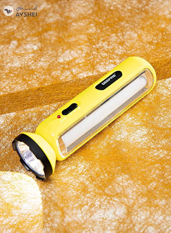 GEEPAS Rechargeable LED Torch With Emergency Lanter Assorted Colour
