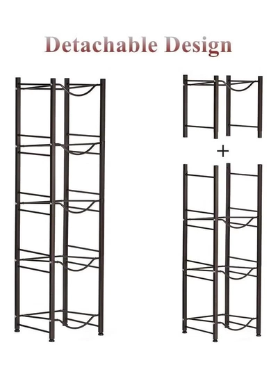 DubaiGallery Water Cooler Jug Rack 5-Tier Heavy Duty Water Bottle Holder Storage Rack for 5 Gallon Water Dispenser Save Space (Black)-2