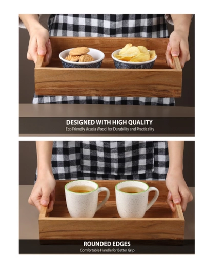 REZLAN UAE 3-Piece Set Handcrafted Acacia Wood Trays-3