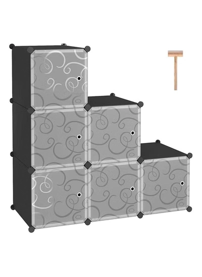 DubaiGallery 6 Cube Double Plastic Modular Storage Closet Organizer Cabinet Shoe Rack Cabinet Cube-0