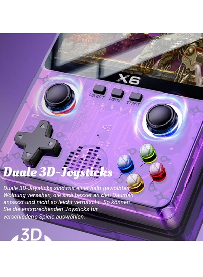 X6 HD Handheld Game Console - Portable Retro Gaming Console, Mini X6 Handheld with 32GB Storage, Built-In Classic Games, Long Battery Life, Perfect for On-the-Go Entertainment (White)-2