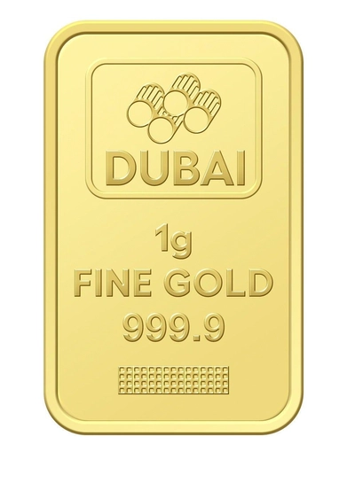 Dubai 1g Pure 999.9 Fine Gold Bar 24KT-1
