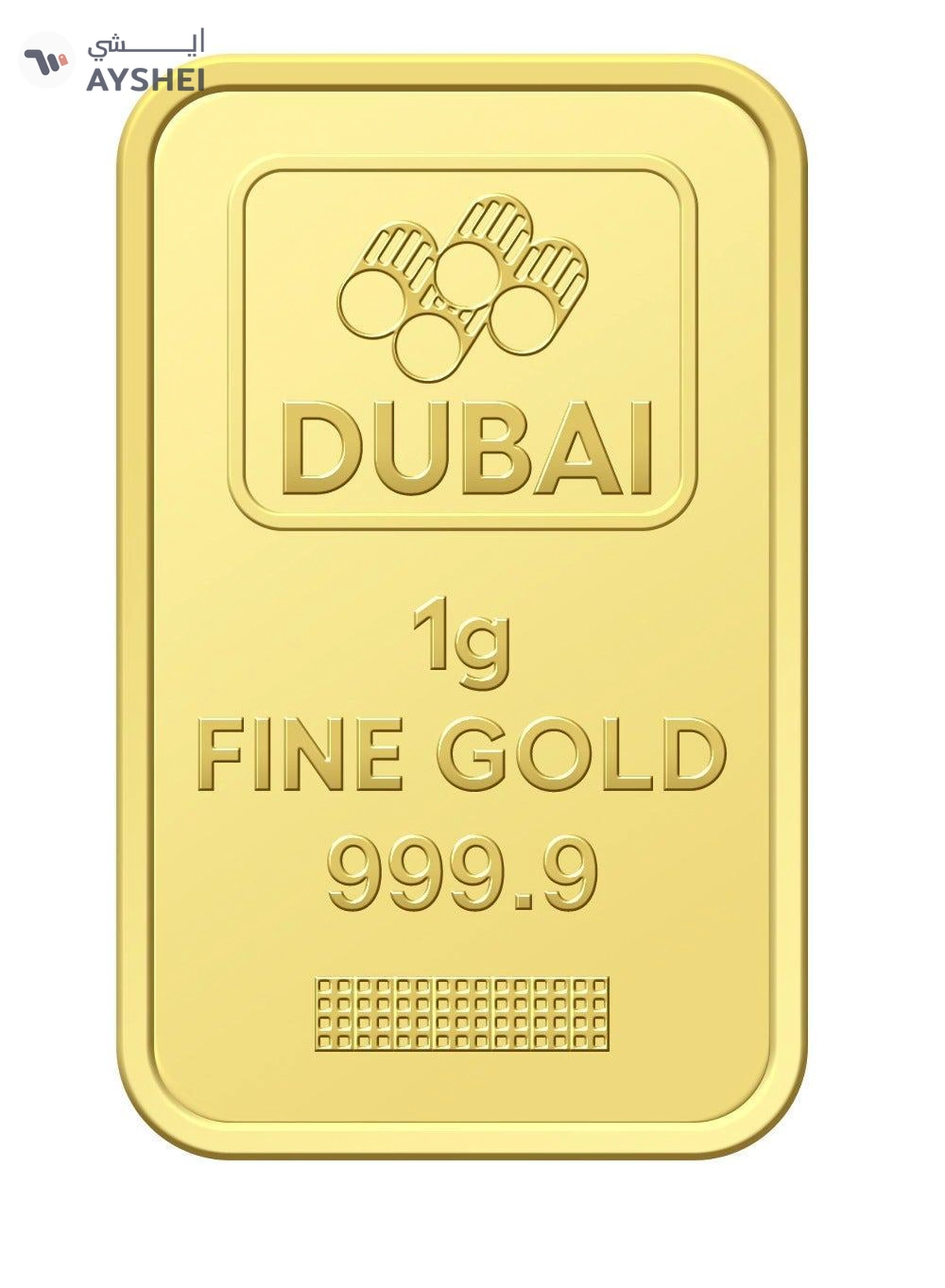 Dubai 1g Pure 999.9 Fine Gold Bar 24KT-1-1