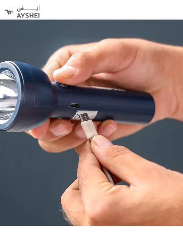 GEEPAS Rechargeable LED Torch with Emergency Lantern | Multi-functional Light for Emergency, Fishing, Hiking, Power Cuts & More-
