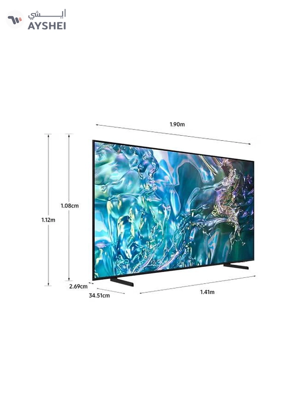 Samsung 85-Inch QLED 4K Q60D Tizen OS Smart TV with HDR10+, 4K Upscaling, AirSlim Design With 2.0 Channel Soundbar 30W, HDMI ARC, Bluetooth, USB, MP3, FM Station 85Q60D+SOUNDBAR Black