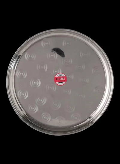 DELCASA Stainless Steel Round Serving Tray Silver 40cm-1