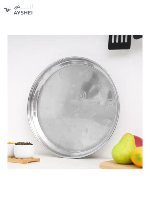 DELCASA Stainless Steel Round Serving Tray Silver 40cm