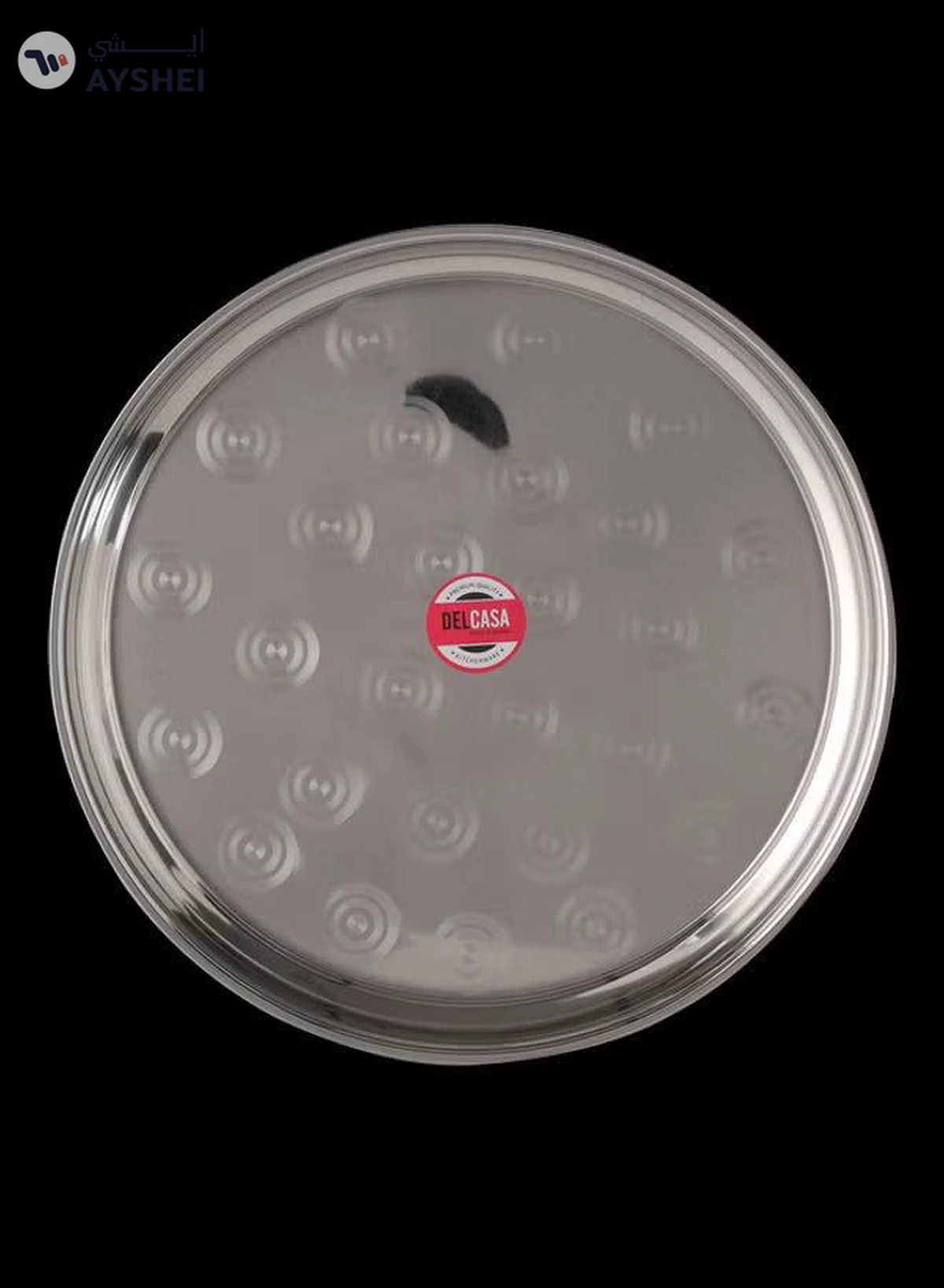DELCASA Stainless Steel Round Serving Tray Silver 40cm-1-1