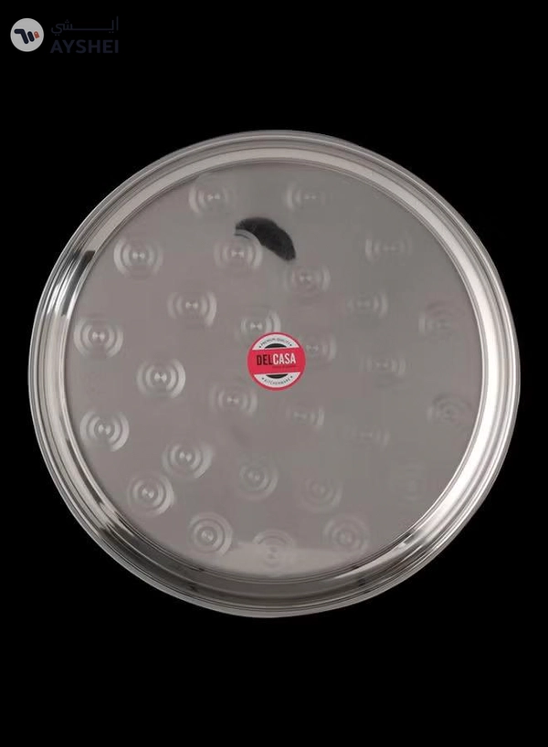 DELCASA Stainless Steel Round Serving Tray Silver 40cm