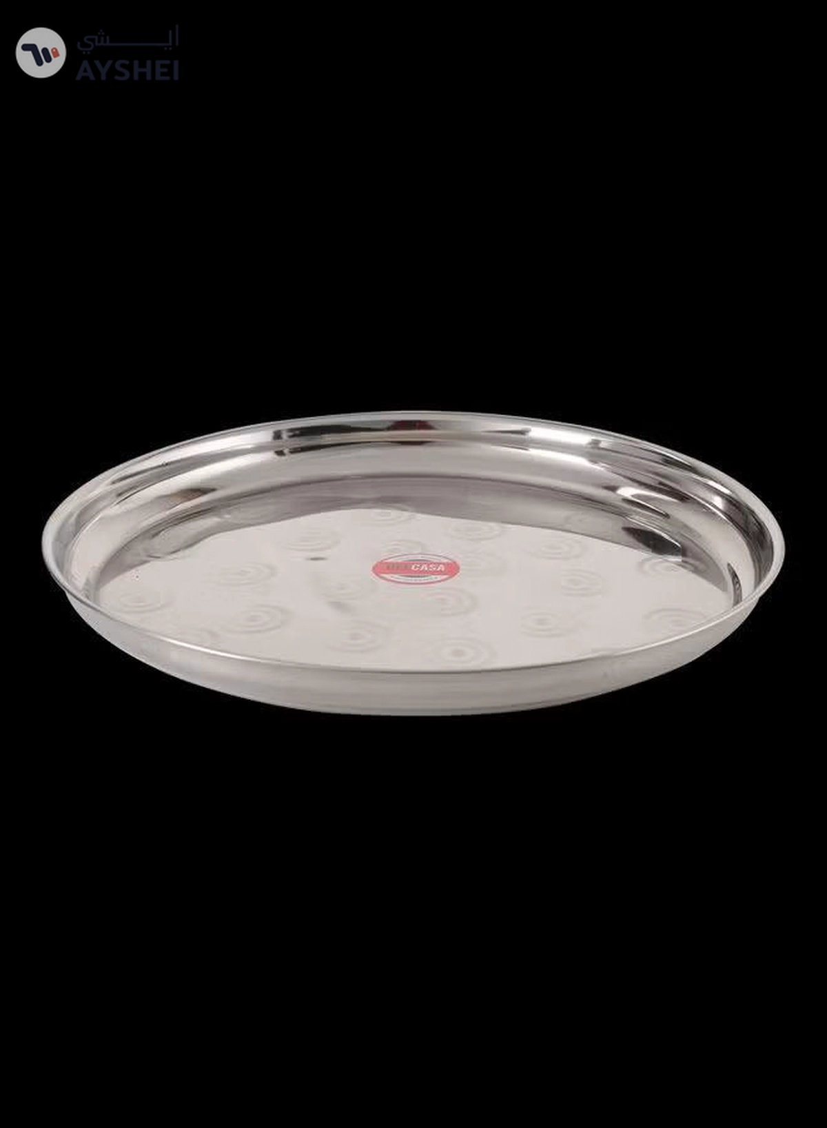 DELCASA Stainless Steel Round Serving Tray Silver 40cm-2-2