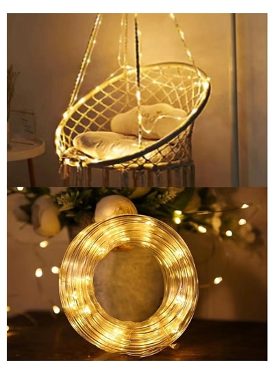 Yuwell 30M LED String Lights Outdoor Waterproof Copper Wire String Lights For Garden Fence Patio Yard And Ramadan Decoration Light Fairy Light For Wedding Indoor And Outdoor Decoration Warm White 2 Pin Plug-3