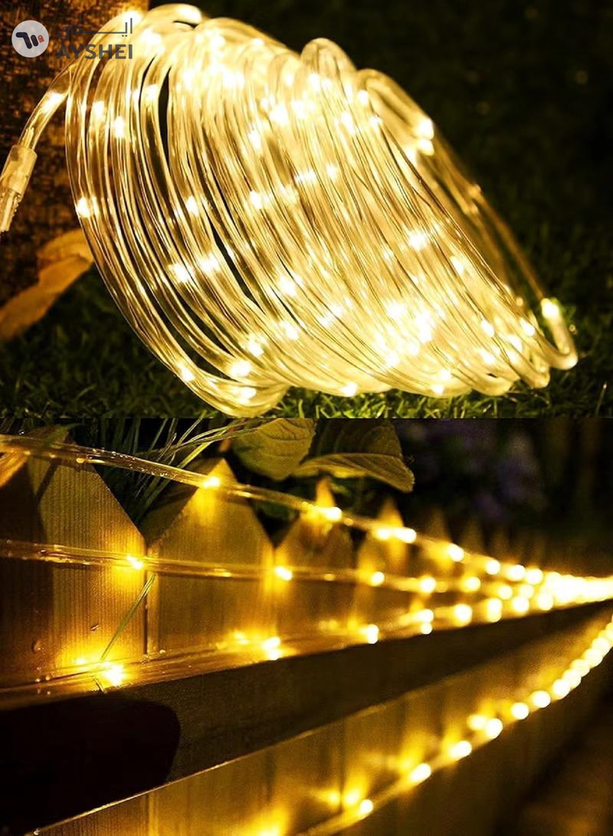 Yuwell 30M LED String Lights Outdoor Waterproof Copper Wire String Lights For Garden Fence Patio Yard And Ramadan Decoration Light Fairy Light For Wedding Indoor And Outdoor Decoration Warm White 2 Pin Plug-6-6