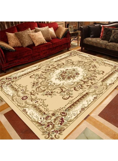 GOOTOY Warm Living Luxurious Printed Rectangular Anti-Slip Carpet Polypropylene Beige/Brown 140x200cm-0