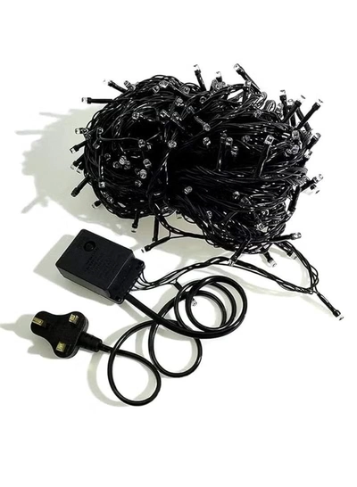 Yuwell 18 Meter 300 LED String Lights Decoration Lights Warm White Light 8 Modes Led Light Black Wire For Home Decorations Ramadan Lights Indoor & Outdoor Decoration Ramadan Decoration Light Diwali Lights Curtain Lights With 3-Pin UK Plug-2