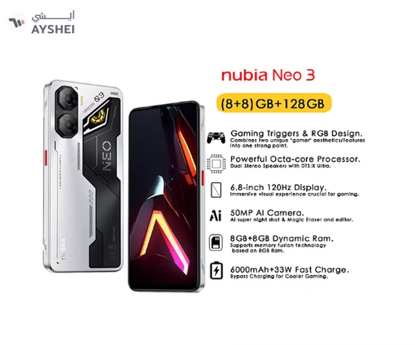 nubia Neo 3 Dual SIM Cyber Silver 8GB+8GB RAM 128GB 4G - Middle East Version