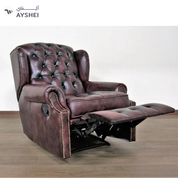 Minnesota Chesterfield Recliner, with genuine leather