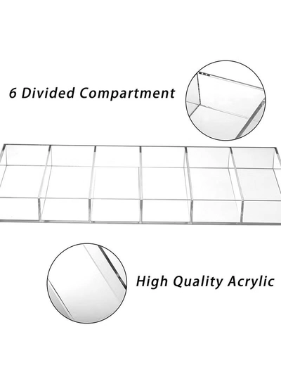 Eworld Pack of 2 Clear Acrylic Sunglasses Display Organizer 6 Slots Eyewear -1
