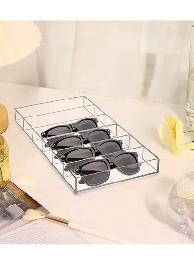 Eworld Pack of 2 Clear Acrylic Sunglasses Display Organizer 6 Slots Eyewear -2