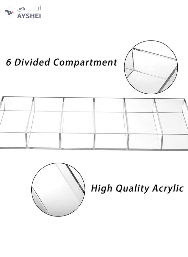 Eworld Pack of 2 Clear Acrylic Sunglasses Display Organizer 6 Slots Eyewear