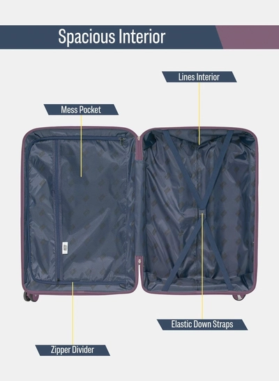 British Tourister 3 Piece Polypropylene Hard side Luggage Set with TSA Lock | Lightweight Spinner Suitcases with 360° Wheels | Durable Trolley Bags for Secure Travel (Small, Medium, Large) - Grey Blue-6