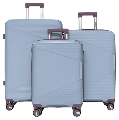 British Tourister 3 Piece Polypropylene Hard side Luggage Set with TSA Lock | Lightweight Spinner Suitcases with 360° Wheels | Durable Trolley Bags for Secure Travel (Small, Medium, Large) - Grey Blue-0