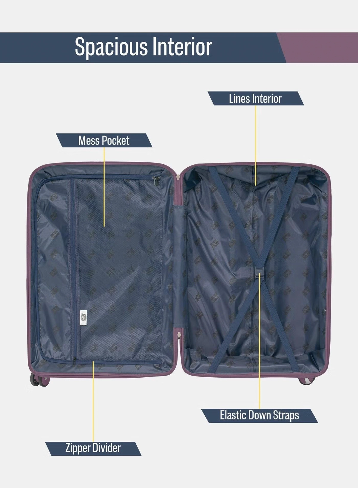 British Tourister 3 Piece Polypropylene Hard side Luggage Set with TSA Lock | Lightweight Spinner Suitcases with 360° Wheels | Durable Trolley Bags for Secure Travel (Small, Medium, Large) - Grey Blue-6-6