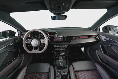 Audi RS3 Sedan-GCC-Daytona Grey Metallic Color-Full Leather Interior-Red Accents-Sports Exhaust-9