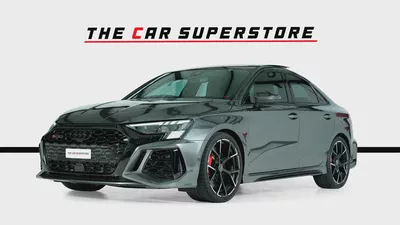Audi RS3 Sedan-GCC-Daytona Grey Metallic Color-Full Leather Interior-Red Accents-Sports Exhaust-3
