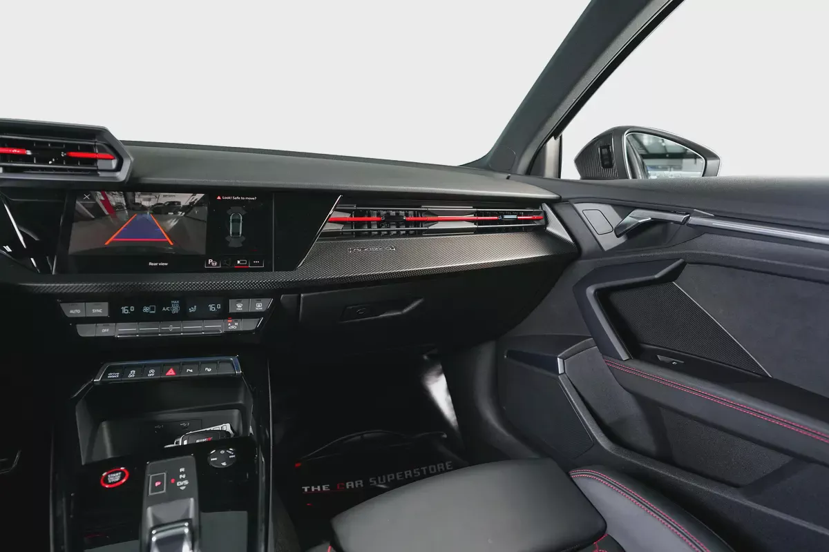 Audi RS3 Sedan-GCC-Daytona Grey Metallic Color-Full Leather Interior-Red Accents-Sports Exhaust-10-10