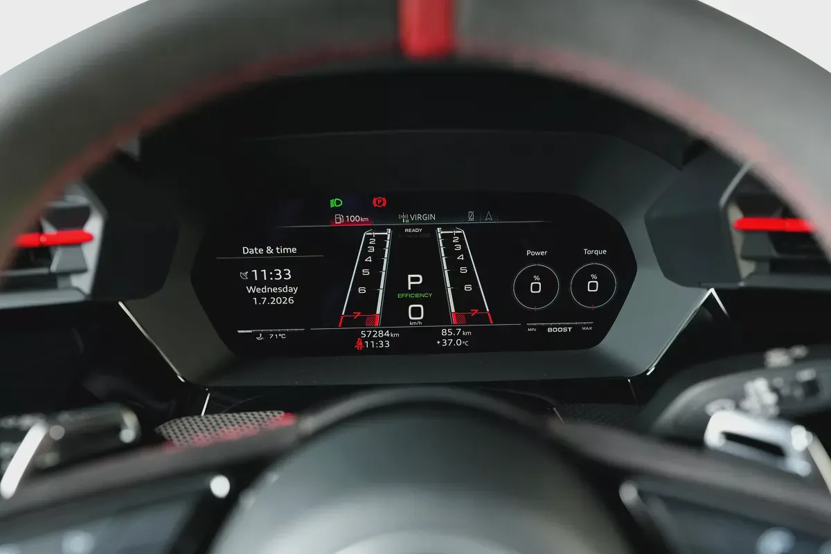 Audi RS3 Sedan-GCC-Daytona Grey Metallic Color-Full Leather Interior-Red Accents-Sports Exhaust-15-15