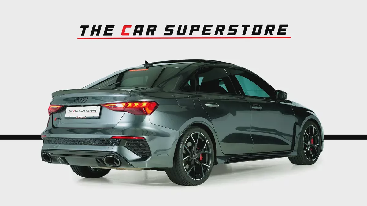 Audi RS3 Sedan-GCC-Daytona Grey Metallic Color-Full Leather Interior-Red Accents-Sports Exhaust-7-7