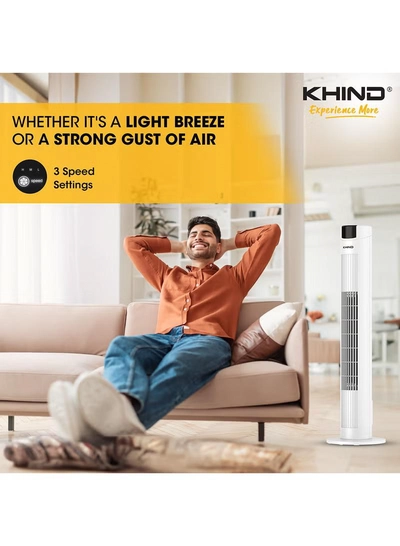 KHIND Tower Fan With Remote Control FD351R White-1